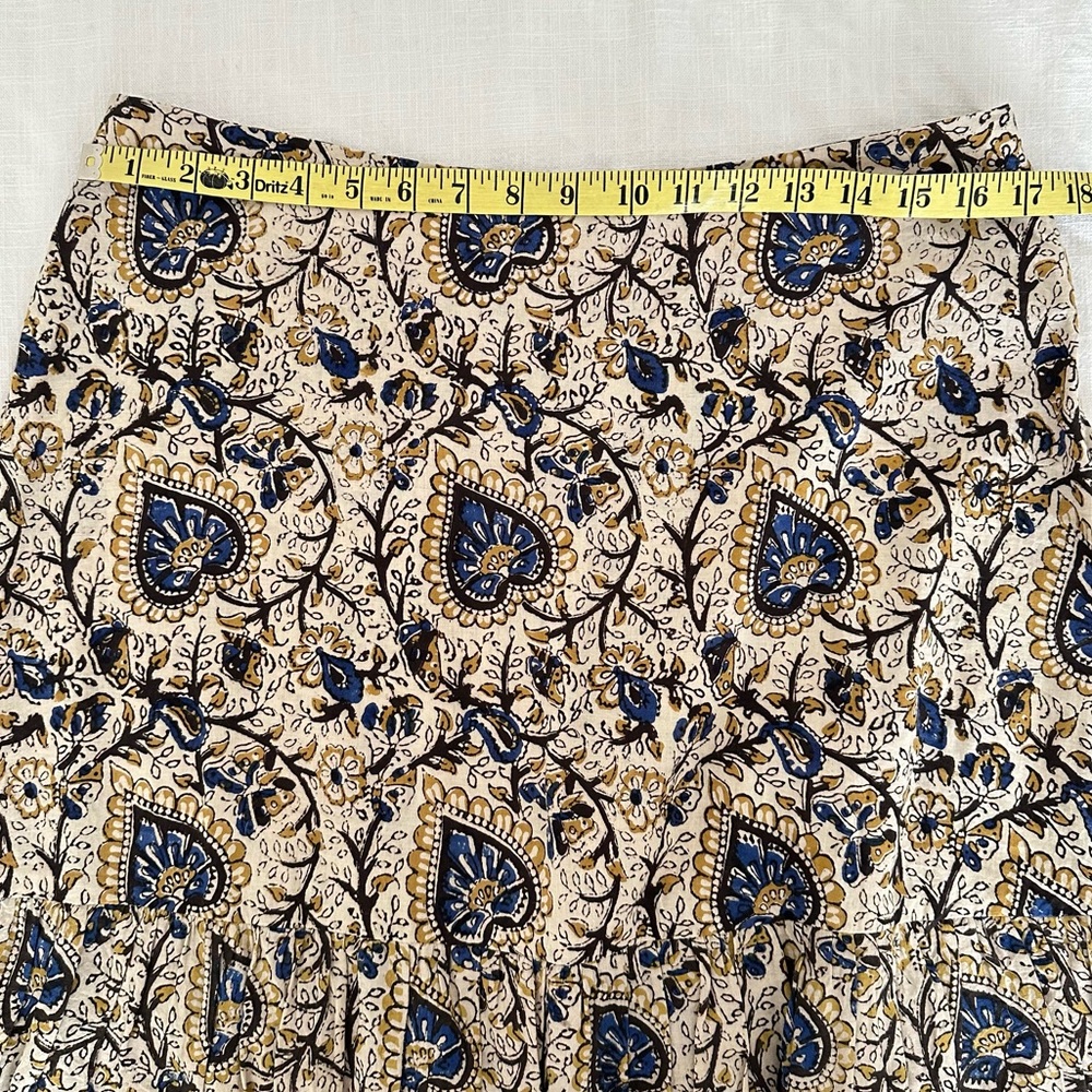 Anna Cate Amelia Tiered Ruffle Cotton Floral Maxi Skirt Large - Picture 3 of 6